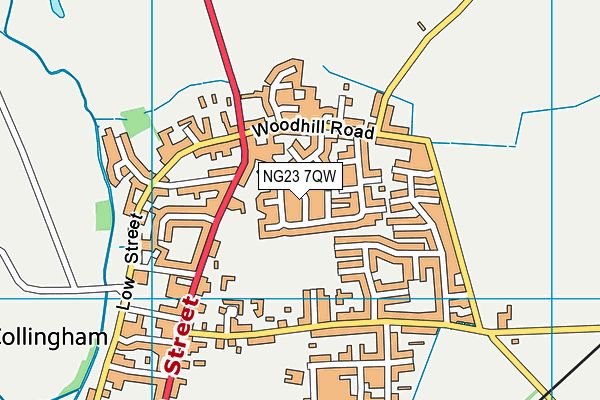 NG23 7QW map - OS VectorMap District (Ordnance Survey)