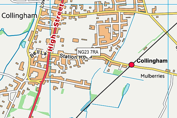 Collingham Football Club map (NG23 7RA) - OS VectorMap District (Ordnance Survey)