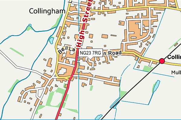 NG23 7RG map - OS VectorMap District (Ordnance Survey)