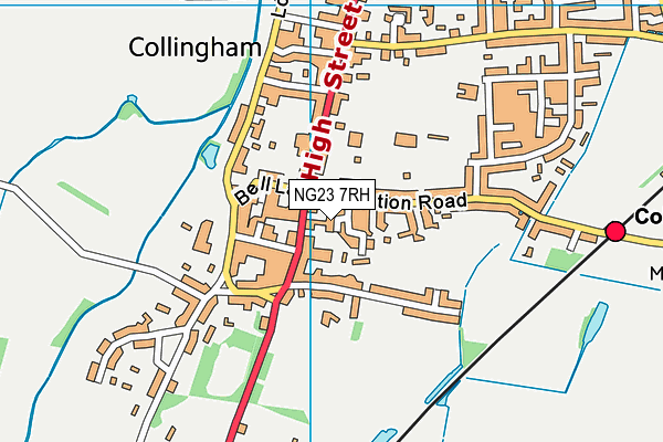 NG23 7RH map - OS VectorMap District (Ordnance Survey)