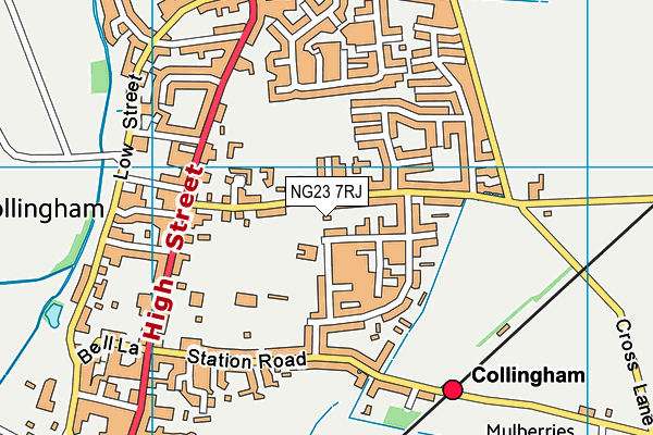 NG23 7RJ map - OS VectorMap District (Ordnance Survey)