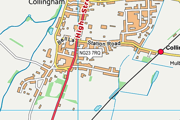 NG23 7RQ map - OS VectorMap District (Ordnance Survey)