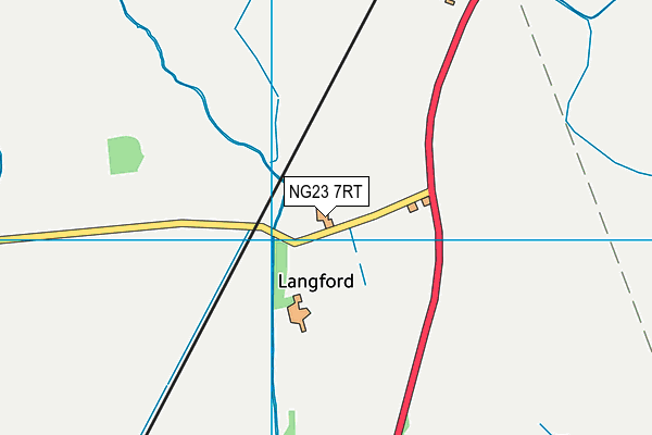 NG23 7RT map - OS VectorMap District (Ordnance Survey)