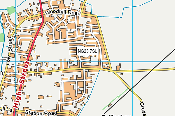 NG23 7SL map - OS VectorMap District (Ordnance Survey)