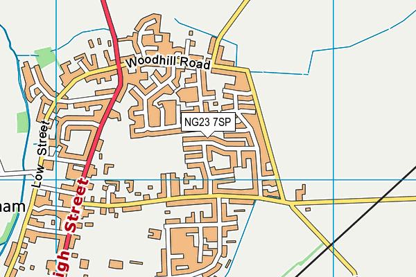 NG23 7SP map - OS VectorMap District (Ordnance Survey)