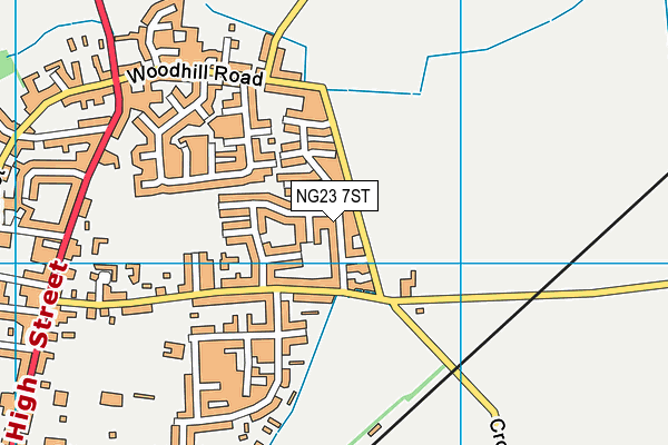 NG23 7ST map - OS VectorMap District (Ordnance Survey)