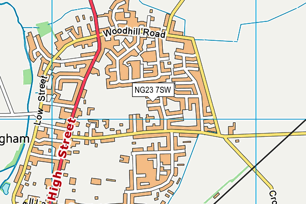 NG23 7SW map - OS VectorMap District (Ordnance Survey)