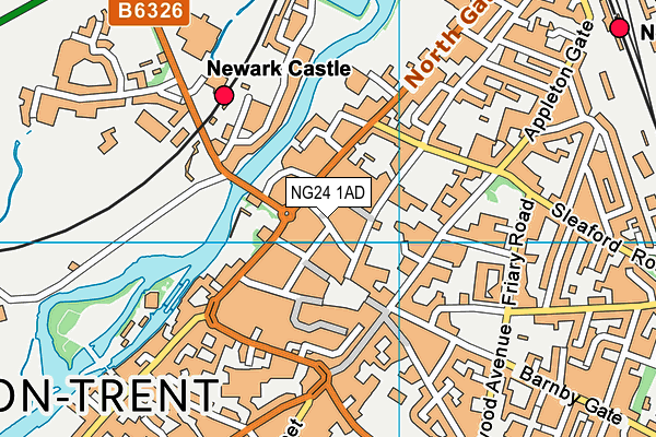 NG24 1AD map - OS VectorMap District (Ordnance Survey)