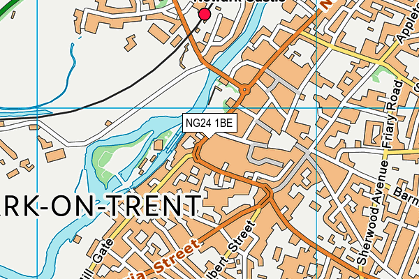 Anytime Fitness (Newark On Trent) (Closed) map (NG24 1BE) - OS VectorMap District (Ordnance Survey)