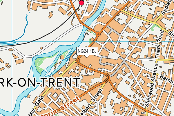 NG24 1BJ map - OS VectorMap District (Ordnance Survey)