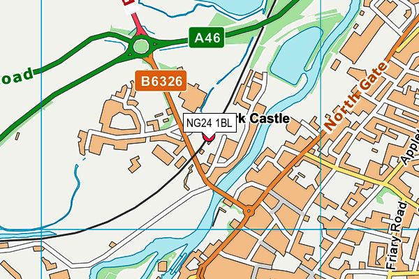 NG24 1BL map - OS VectorMap District (Ordnance Survey)