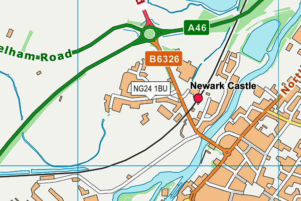 NG24 1BU map - OS VectorMap District (Ordnance Survey)