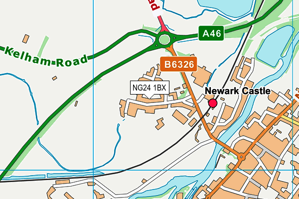 NG24 1BX map - OS VectorMap District (Ordnance Survey)