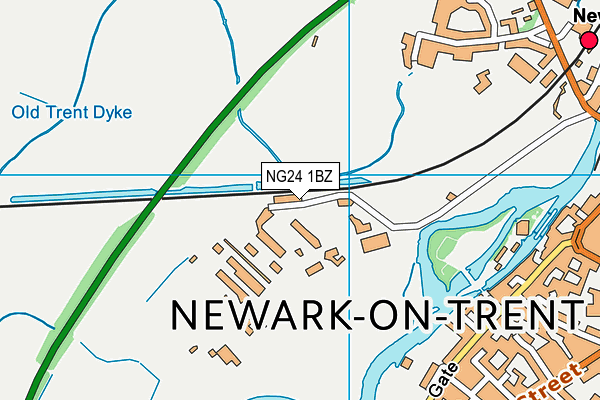 NG24 1BZ map - OS VectorMap District (Ordnance Survey)