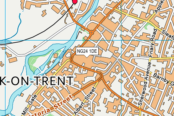 NG24 1DE map - OS VectorMap District (Ordnance Survey)