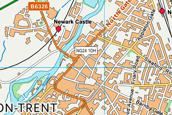 NG24 1DH map - OS VectorMap District (Ordnance Survey)