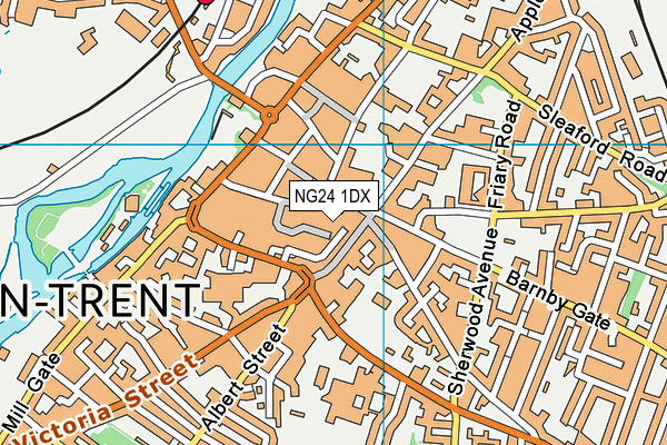 NG24 1DX map - OS VectorMap District (Ordnance Survey)