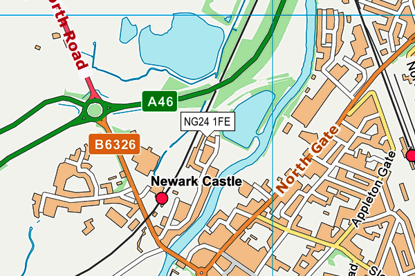 NG24 1FE map - OS VectorMap District (Ordnance Survey)