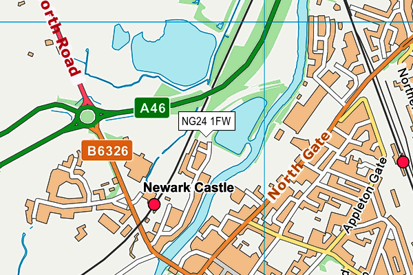 NG24 1FW map - OS VectorMap District (Ordnance Survey)