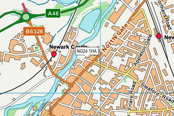 NG24 1HA map - OS VectorMap District (Ordnance Survey)