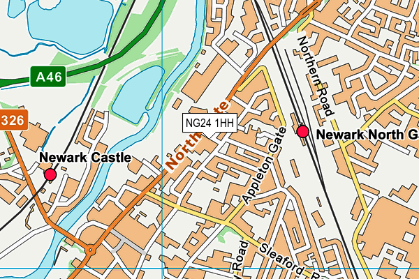 NG24 1HH map - OS VectorMap District (Ordnance Survey)