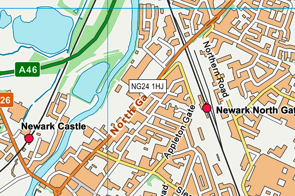 NG24 1HJ map - OS VectorMap District (Ordnance Survey)