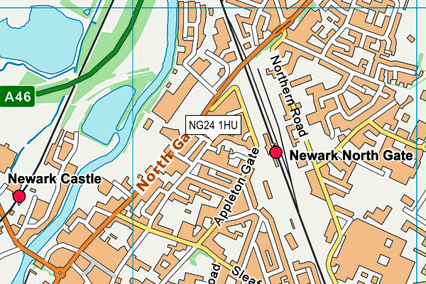 NG24 1HU map - OS VectorMap District (Ordnance Survey)