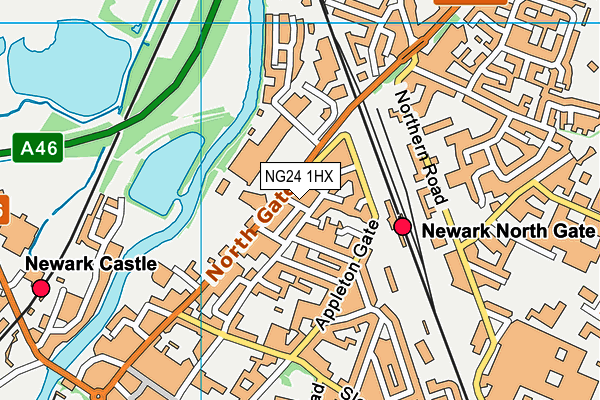NG24 1HX map - OS VectorMap District (Ordnance Survey)