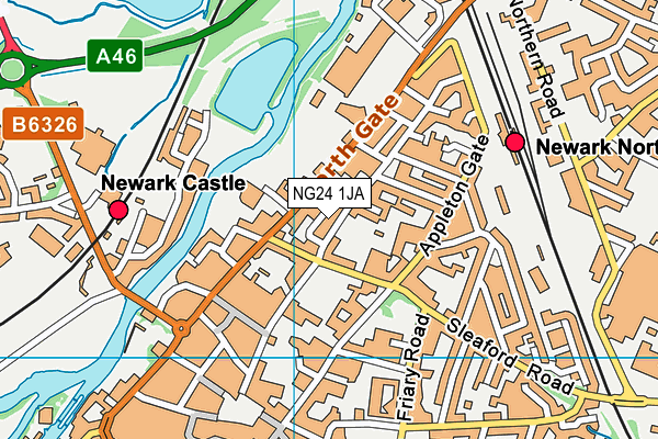 NG24 1JA map - OS VectorMap District (Ordnance Survey)