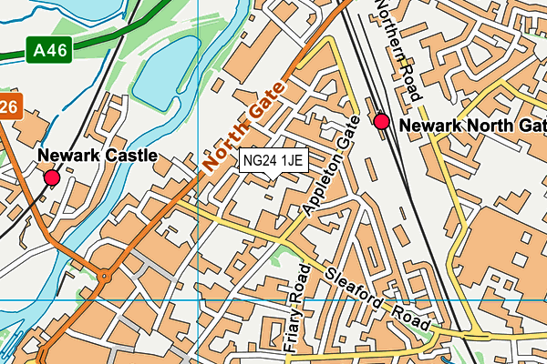 NG24 1JE map - OS VectorMap District (Ordnance Survey)