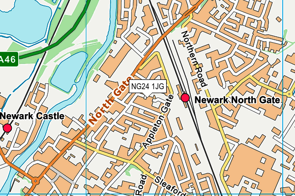 NG24 1JG map - OS VectorMap District (Ordnance Survey)