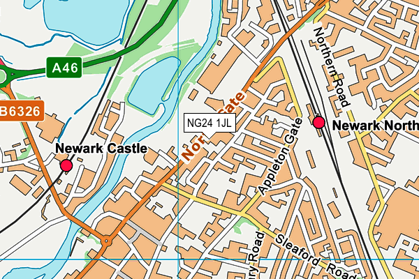 NG24 1JL map - OS VectorMap District (Ordnance Survey)