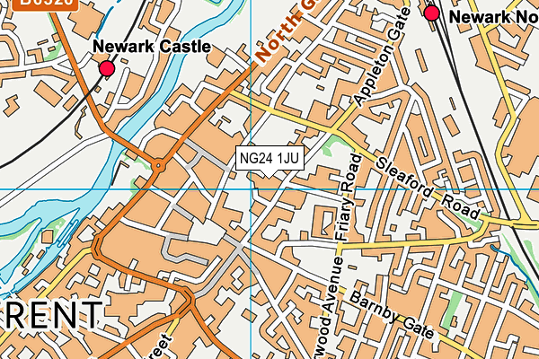 NG24 1JU map - OS VectorMap District (Ordnance Survey)