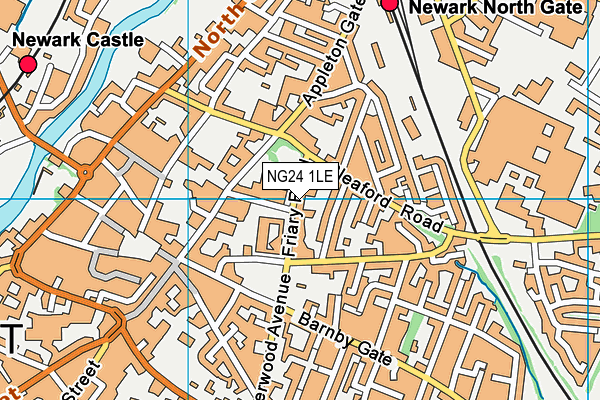 NG24 1LE map - OS VectorMap District (Ordnance Survey)