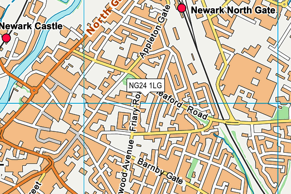 NG24 1LG map - OS VectorMap District (Ordnance Survey)