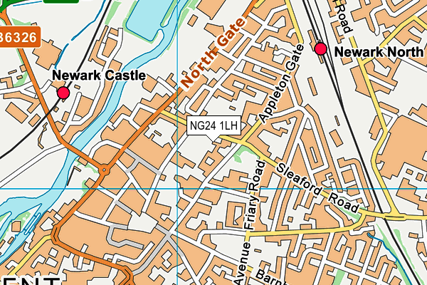 NG24 1LH map - OS VectorMap District (Ordnance Survey)