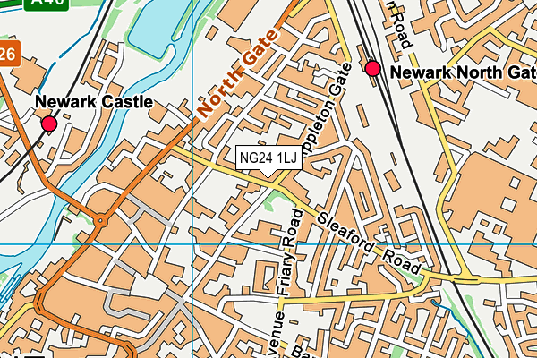 NG24 1LJ map - OS VectorMap District (Ordnance Survey)