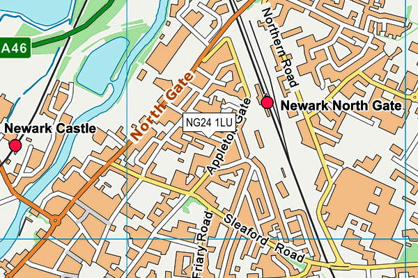 NG24 1LU map - OS VectorMap District (Ordnance Survey)