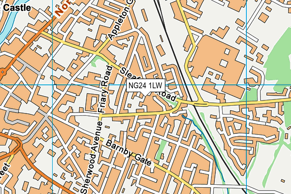 NG24 1LW map - OS VectorMap District (Ordnance Survey)