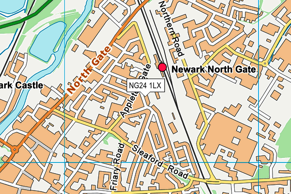 NG24 1LX map - OS VectorMap District (Ordnance Survey)