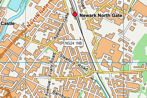 NG24 1NB map - OS VectorMap District (Ordnance Survey)
