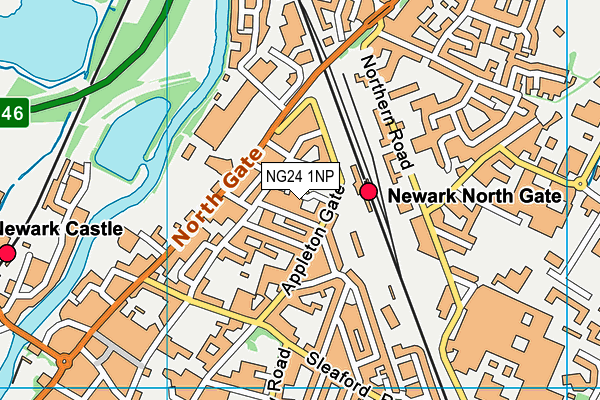 NG24 1NP map - OS VectorMap District (Ordnance Survey)