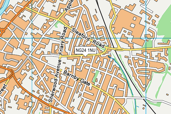 NG24 1NU map - OS VectorMap District (Ordnance Survey)