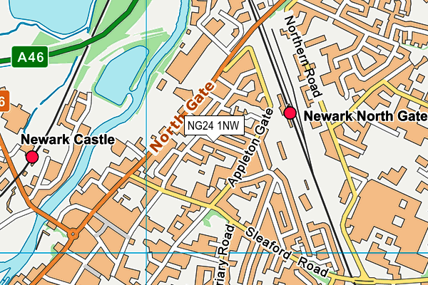 NG24 1NW map - OS VectorMap District (Ordnance Survey)