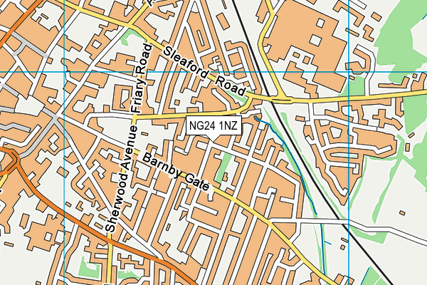 NG24 1NZ map - OS VectorMap District (Ordnance Survey)