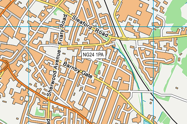 NG24 1PA map - OS VectorMap District (Ordnance Survey)