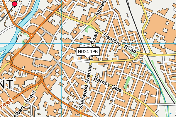 Newark College map (NG24 1PB) - OS VectorMap District (Ordnance Survey)