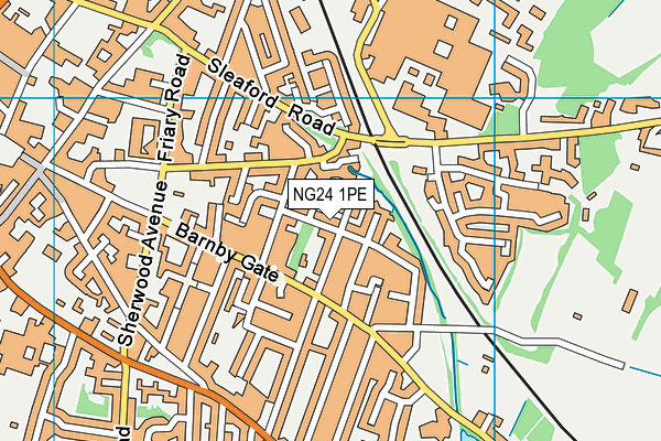 NG24 1PE map - OS VectorMap District (Ordnance Survey)