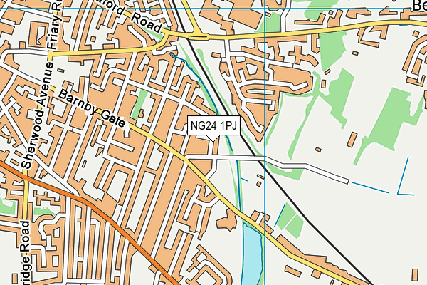 NG24 1PJ map - OS VectorMap District (Ordnance Survey)