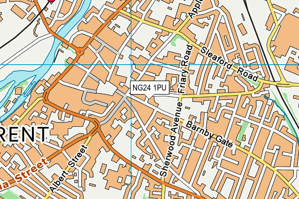 NG24 1PU map - OS VectorMap District (Ordnance Survey)